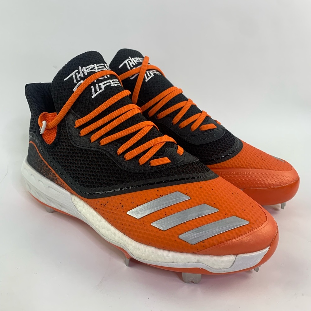 Mens Adidas Icon V Metal Boost Baseball Cleats Core Black/Orange G28242